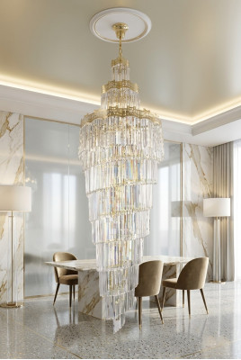 żyrandol Lampa sufitowa luksusowy design kryształowa lampa do salonu Lampa złota