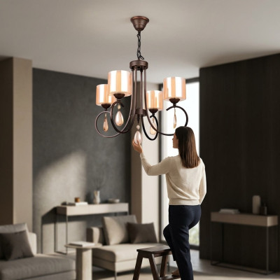 Lampa sufitowa wisząca Design Modern Gold Living Room Glass nowość