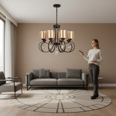 Lampa sufitowa salon lampy sufitowe jasny klosz żyrandol szkło luksusowe
