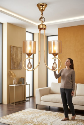 Lampa sufitowa Nowoczesna szklana lampa wisząca Lampa sufitowa do salonu New Luxury