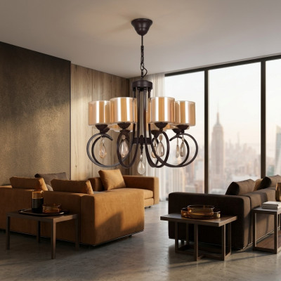 Lampa sufitowa lampa wisząca do salonu Lampa sufitowa Szkło Lustre luksusowe 66x70