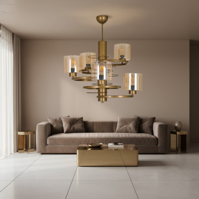 Lampa sufitowa żyrandol wiszący luksusowy Oświetlenie salonu Nowy Kryształ