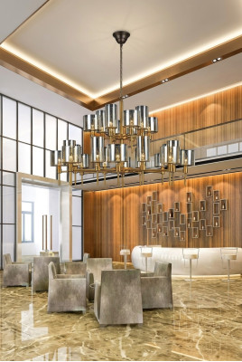 Projekt Lampy żyrandol 95x120 piękny salon Lampa Luxury Lustre Glass