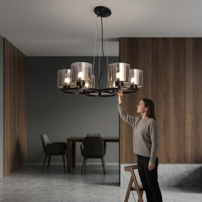Lampa sufitowa Lustre Sufity Oświetlenie Czarny Lustre Glass
