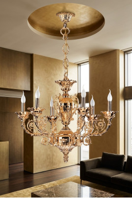 Złota Lampa sufitowa Lampa wisząca Lampy do salonu Lampy klasyczne