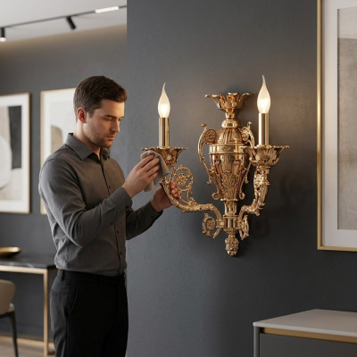 Klasyczny kinkiet Lampa żyrandol Kinkiety Lampa Ściana kryształowa