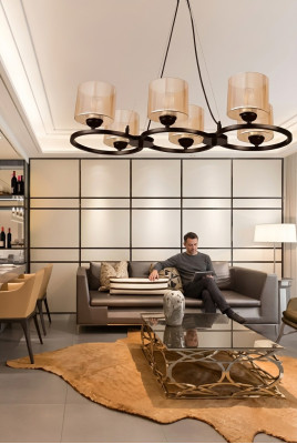 Lampa sufitowa do salonu lampy sufitowe z lekkim kloszem żyrandol luksusowy