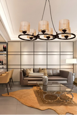 Lampa sufitowa do salonu lampy sufitowe z lekkim kloszem żyrandol luksusowy