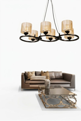 Lampa sufitowa do salonu lampy sufitowe z lekkim kloszem żyrandol luksusowy