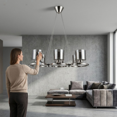 Lampa sufitowa Luksusowy piękny sufitowy szklany salon z połyskiem