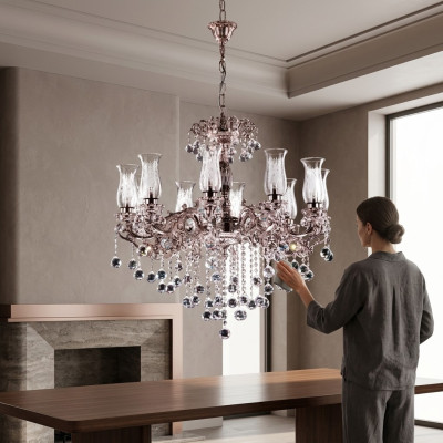 żyrandol klasyczna designerska lampa sufitowa do salonu lampa kryształowa