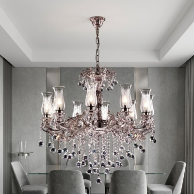 żyrandol klasyczna designerska lampa sufitowa do salonu lampa kryształowa