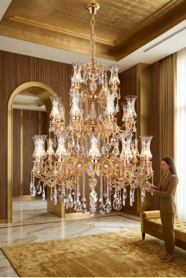 Lampy sufitowe Royal Żyrandol do salonu Lustre Crystal luksus