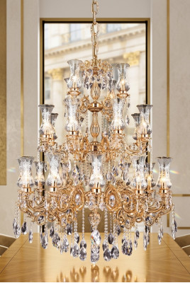 Lampy sufitowe Royal Żyrandol do salonu Lustre Crystal luksus