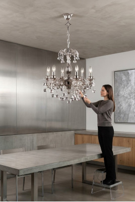 Lampa żyrandol Lampa klasyczny luksusowy salon Chrome kryształ
