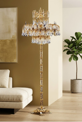 Lampa podłogowa do salonu luksusowe ramię do czytania Sypialnia Crystal klasyczna
