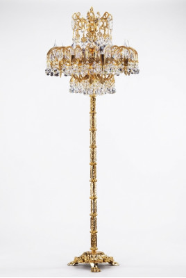 Lampa podłogowa do salonu luksusowe ramię do czytania Sypialnia Crystal klasyczna