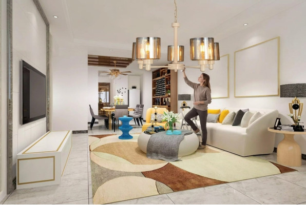 Lampa sufitowa Metalowa nowoczesna lampa wisząca do salonu Lustre Lampa sufitowa