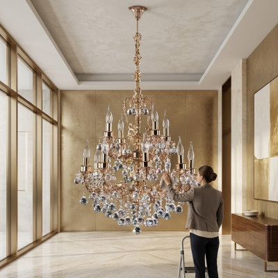 Lampa sufitowa Lustre żyrandol kryształ Lampa Leuchten Lampy Money 65x113