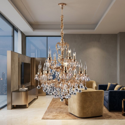 Lampa sufitowa Lustre żyrandol kryształ Lampa Leuchten Lampy Money 65x113