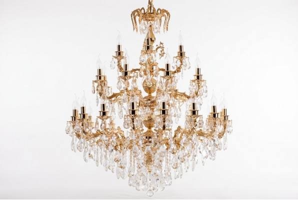 Nowoczesny żyrandol Lampa klasyczny luksusowy salon Mosiężny kryształ