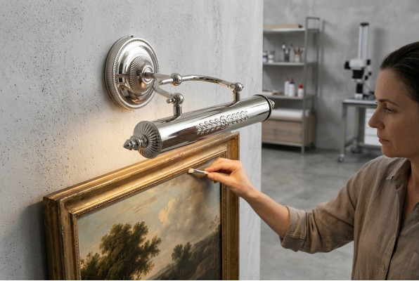 Piękna lampa ścienna do salonu z metalową podstawą luksusową