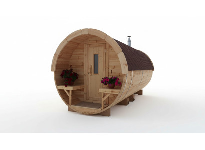 Sauna beczka do sauny zewnętrzna sauna ogrodowa 590 x Ø 2,27 m zestaw beczki do sauny