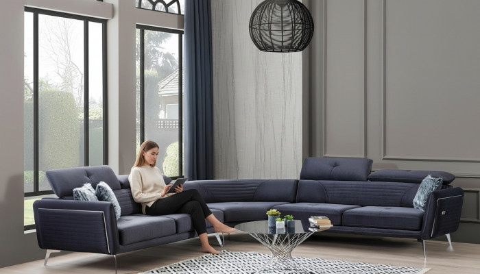 Narożnikowa kanapa Sofa Kanapa Podkładka Meble Kanapy Sofy Soft trzyosobowa 343x343