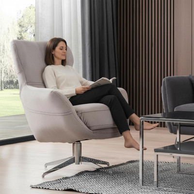 Sofa Obrotowa Fotel Relaks Club Sofa Jednoosobowa Podkładka Meble Beżowa