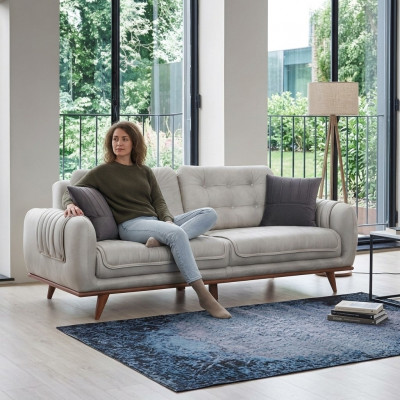 Szary Kanapa Sofa Sofy do Salonu Podkładka Meble Sofy Trzyosobowe