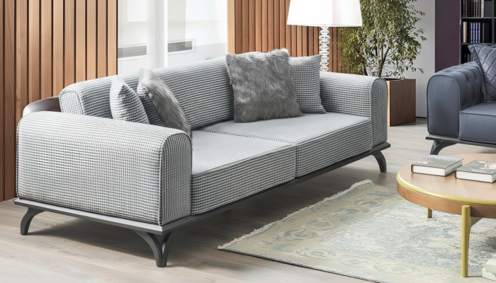 Sofa Trzyosobowa Sofa 227cm Sofa Kanapy Podkładka Meble Włókienniczy Materiał