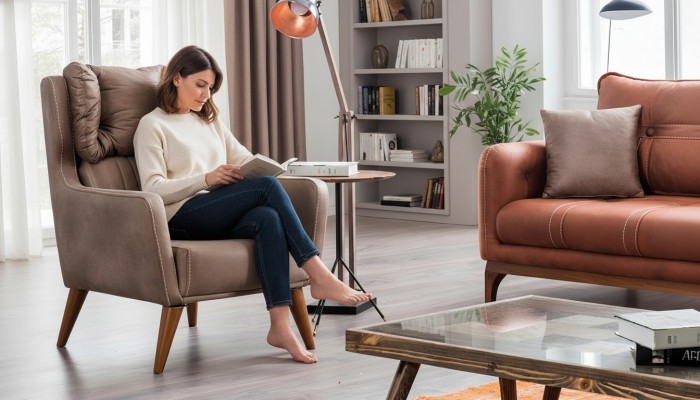 W stylu wiejskiego domu Fotel EarsFotel Relaks TV jednoosobowa sofa kanapa