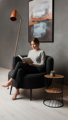 Czarny nowoczesny Fotel Living RoomFotel Fotel ClubFotel Nowość
