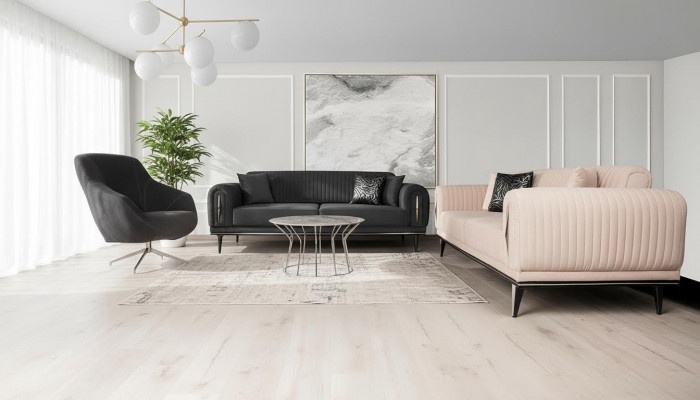 Sofa trzyosobowa Podkładka meblowa 3 Siedziba kanapy kwadratowe sofa Czarne Meble