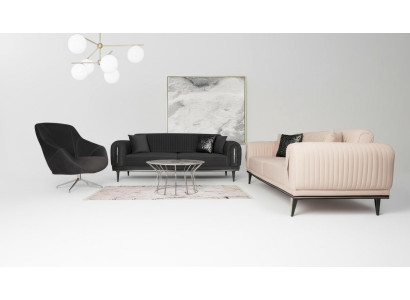 Sofa trzyosobowa Podkładka meblowa 3 Siedziba kanapy kwadratowe sofa Czarne Meble