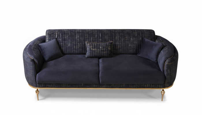 Luksusowa Sofa 3 miejsce do siedzenia Salon Niebieska Nowoczesna Sofa Trzyosobowa Meble
