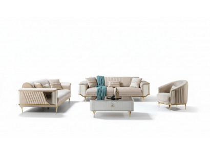 Zestaw Sofa 3+3+1 Siedziba Nowoczesny Zestaw sofowy Salon Luksus Ustawić Nowy