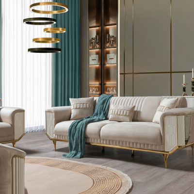 Luksusowe 3 miejsce do siedzenia Sofa Salon Niebieskie Sofy Design Nowoczesne Meble Couch
