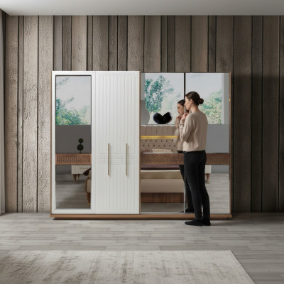 Szafa ubraniowa Nowoczesny design mebli Luksusowa szafa sypialniana 226cm