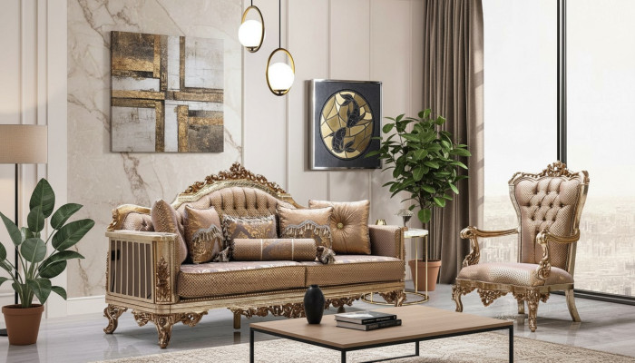 Zestaw do salonu Zestaw sofowy 3+1 miejsce do siedzenia Sofa Kanapa Klasyczne kanapy