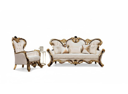 Zestaw Sof Royal 3+1 miejsce do siedzenia Sofa Fotel Classic Design Luksusowy Salon