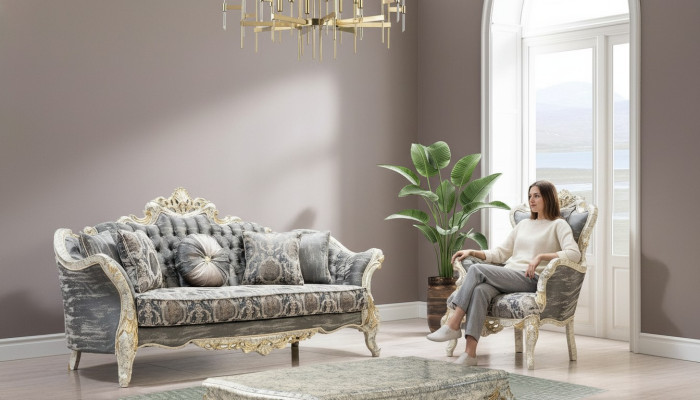 Zestaw sofowy 3+1 miejsce do siedzenia Pokój dzienny Sofa Sofa Fotel Zestaw sofowy Nowość