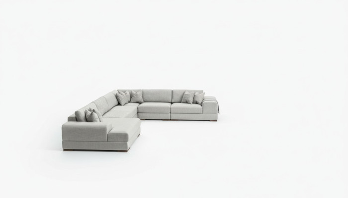 Narożnikowa kanapa U Shape Meble do Salonu Nowoczesna Designerska Sofa Tkaninowa Sofa Włókienniczy