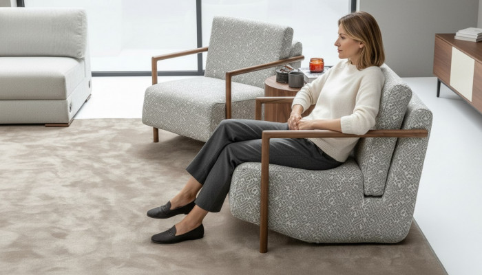 Fotel Meble do Salonu Design Nowoczesne Podkładka 1 Fotele Relaks Grey Club