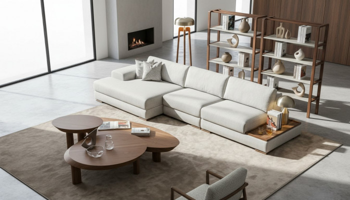 Sofa Couch Podkładka Meble Żywy krajobraz Grey Zestaw narożny Soft Couches