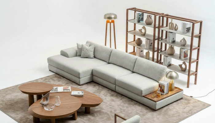 Sofa Couch Podkładka Meble Żywy krajobraz Grey Zestaw narożny Soft Couches