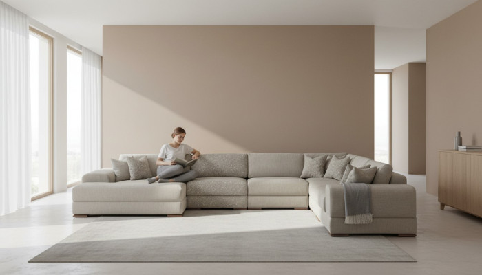 Narożnikowa kanapa Kształt U Salon Sofa Sofa Design Nowoczesne Meble 150x425x320