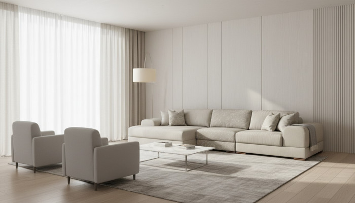Narożnikowa kanapa L Shape Żywy krajobraz Luksusowa szara sofa kanapa Nowoczesne meble