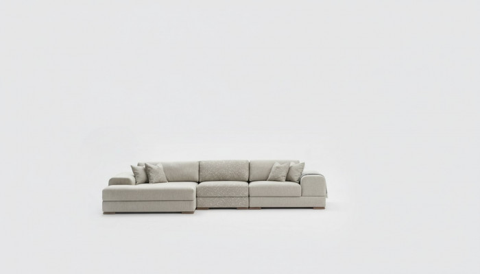 Narożnikowa kanapa L Shape Żywy krajobraz Luksusowa szara sofa kanapa Nowoczesne meble