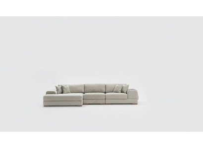 Narożnikowa kanapa L Shape Żywy krajobraz Luksusowa szara sofa kanapa Nowoczesne meble